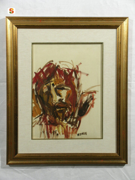 Cristo, volto di Cristo (dipinto) di Comini Paola (sec. XX)