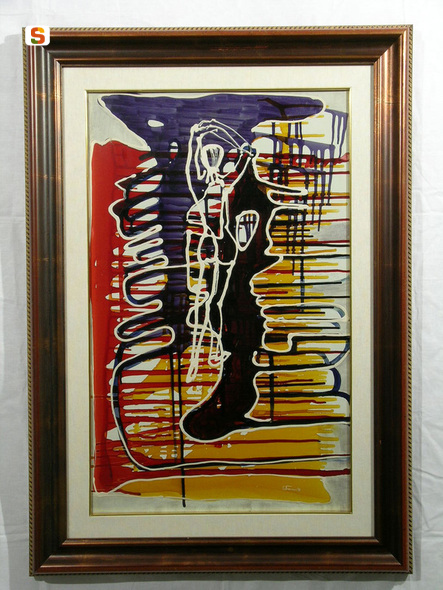 Passo di danza, ballerina (dipinto) di Franco Gennaro (sec. XX)
