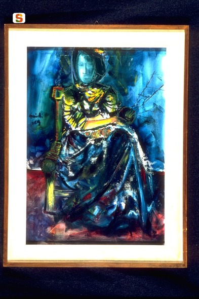 Donna sarda, figura femminile (dipinto) di Guidi Guido (sec. XX)