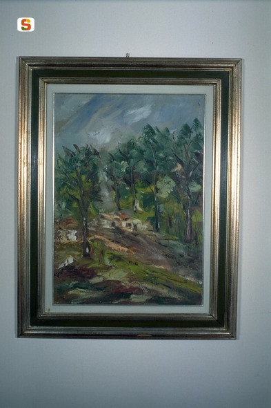 Paesaggio scosceso, paesaggio montano (dipinto) di Falcone Domenica (sec. XX)