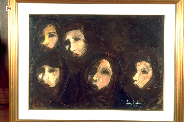 Vedove, figure femminili (dipinto) di Zedda Anna Sandra (sec. XX)