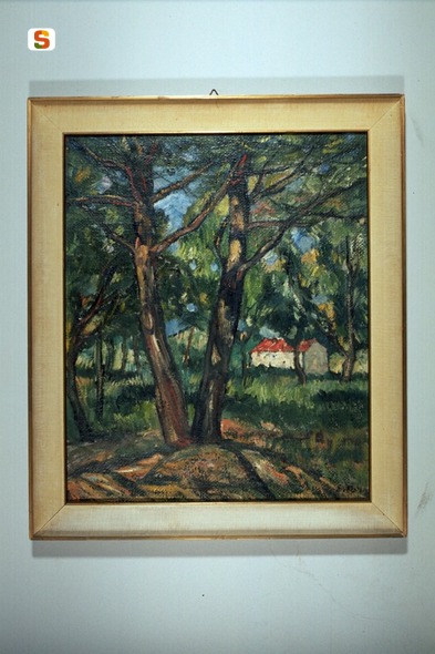 Paesaggio Con Alberi E Casa 