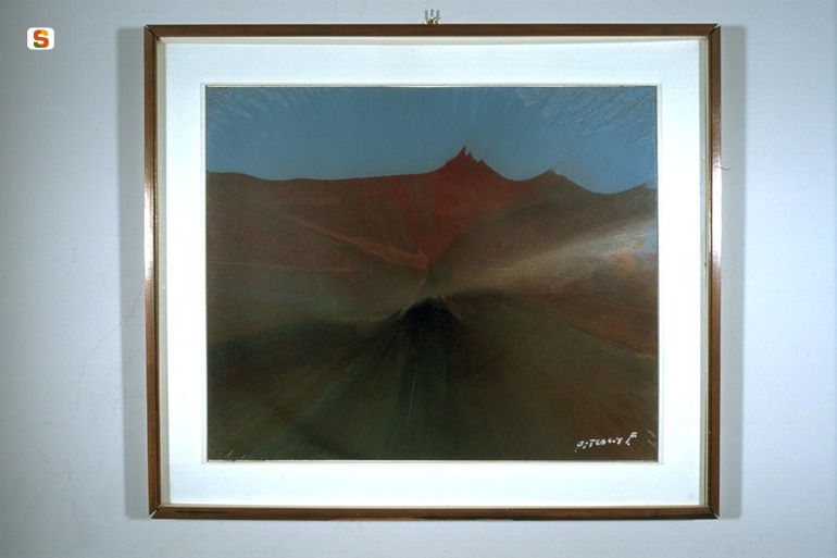 Montagne, paesaggio montano (dipinto) di Pitzalis Francesco (sec. XX)