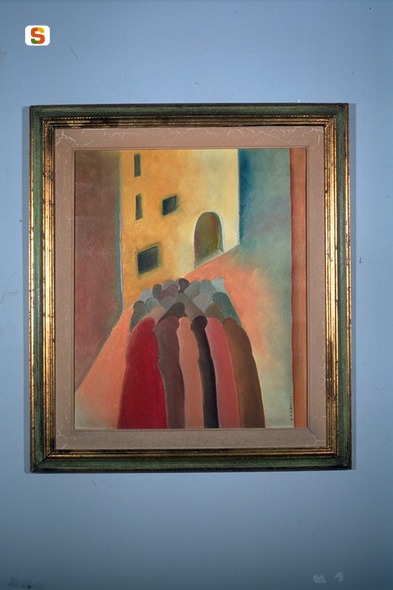 Processione, figure femminili (dipinto) di Caracciolo Anna Maria (sec. XX)