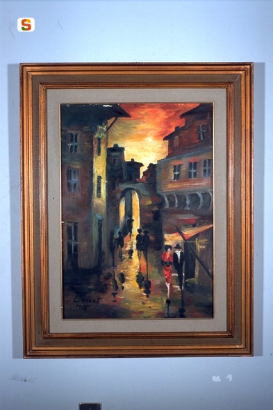 Scorcio di Parigi, veduta di città (dipinto) di Lorenzon Angioni Ester (sec. XX)