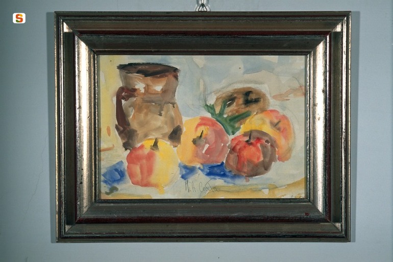 natura morta con frutta (dipinto) di Carta Maria Anna (sec. XX)