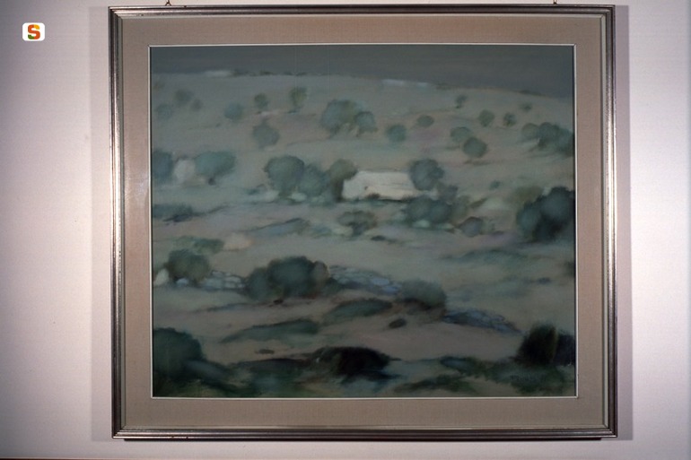 Collina sarda, paesaggio (dipinto) di Frunzo Vincenzo (sec. XX)