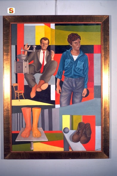 I fratelli, figure maschili (dipinto) di Corrias Martignetti Roberto (sec. XX)