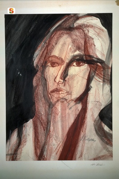 Quadro n. 10, ritratto di figura femminile (dipinto) di Deiana Anna Maria (sec. XX)