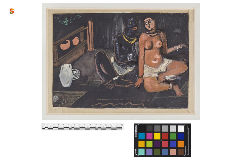Studio per la teletta, cura del corpo (dipinto) di Biasi Giuseppe (sec. XX)