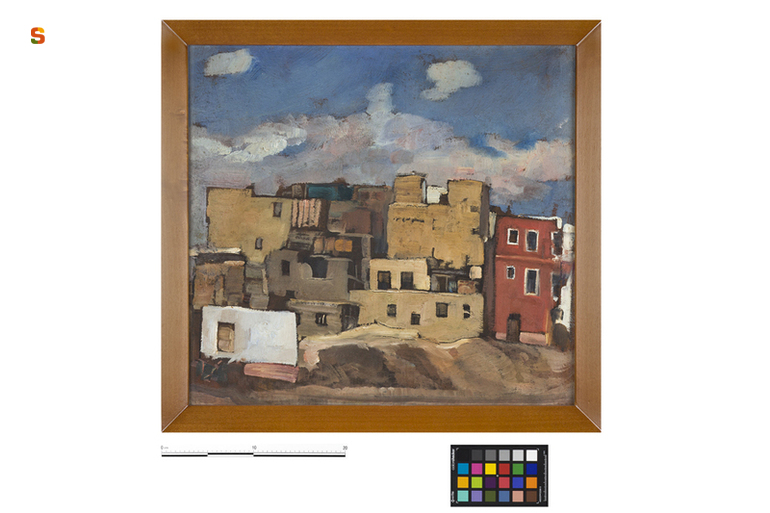Città egiziana, veduta di città (dipinto) di Biasi Giuseppe (sec. XX)