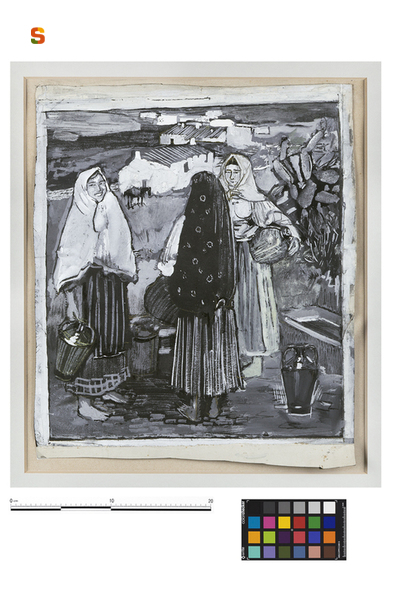 scena di vita campestre (disegno) di Biasi Giuseppe (sec. XX)