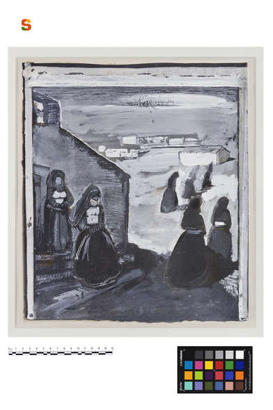scena di vita campestre (disegno) di Biasi Giuseppe (sec. XX)