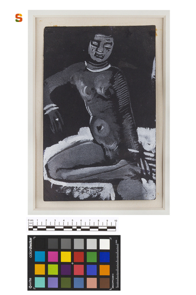 figura femminile nuda (disegno) di Biasi Giuseppe (sec. XX)