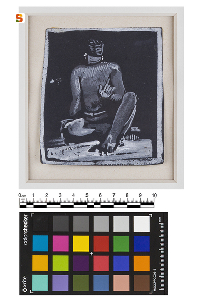 figura femminile nuda (disegno) di Biasi Giuseppe (sec. XX)