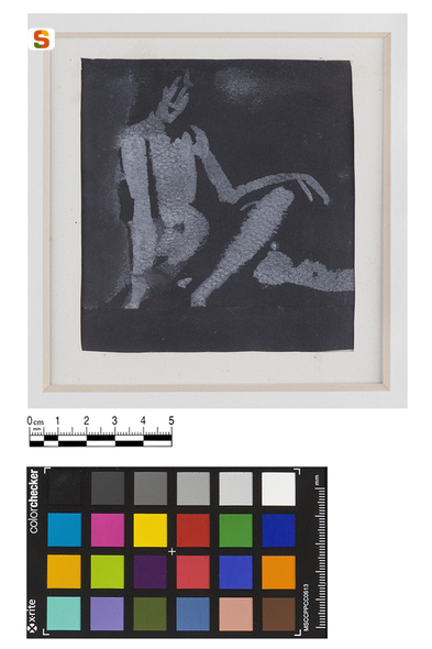 figura femminile nuda (disegno) di Biasi Giuseppe (sec. XX)