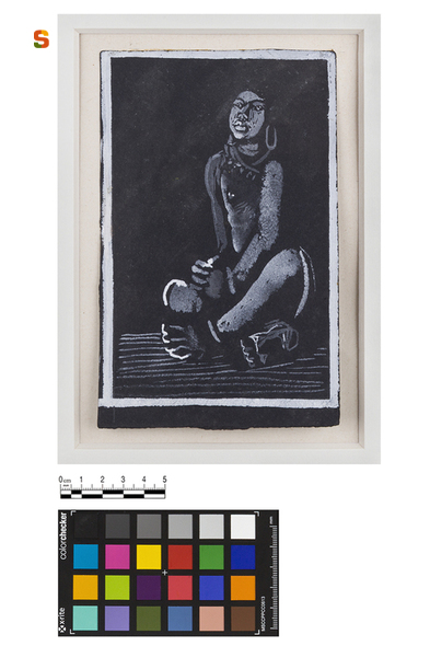 figura femminile nuda (disegno) di Biasi Giuseppe (sec. XX)