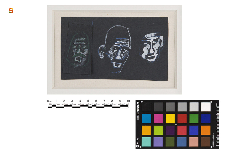 teste umane (disegno) di Biasi Giuseppe (sec. XX)