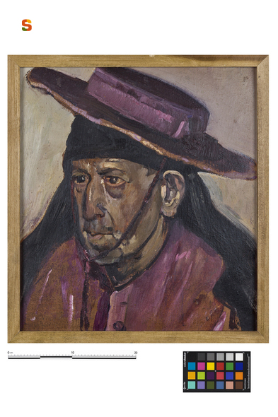Studio di testa (Confratello Campidanese), testa maschile (dipinto) di Biasi Giuseppe (sec. XX)