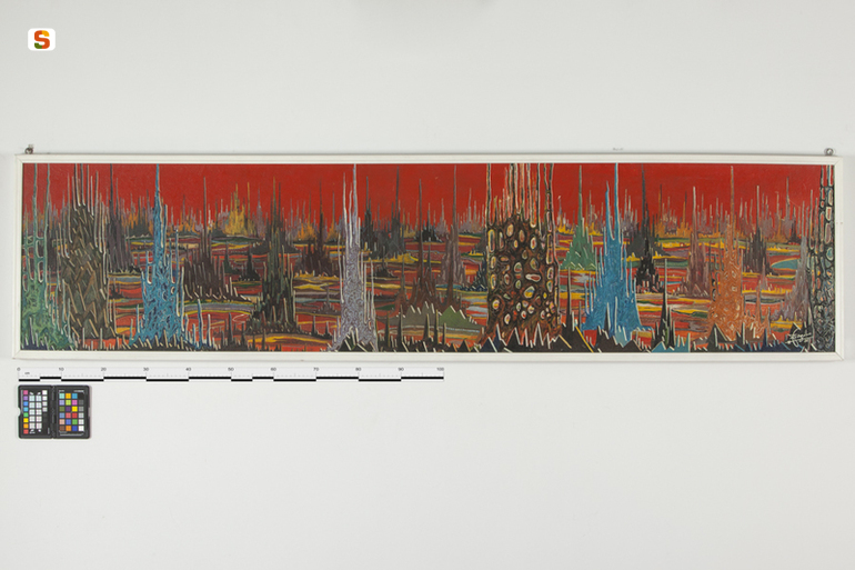 Astratto, soggetto assente (dipinto) di Virgilio Filippo (sec. XX)