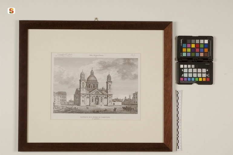 Basilica di S.Maria di Carignano in Genova, basilica di Santa Maria Assunta di Carignano a Genova (stampa) (sec. XIX)