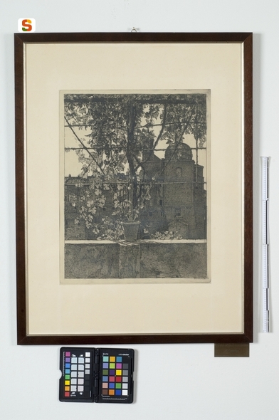 vista da una terrazza (stampa) di Disertori Benvenuto// Disertori Benvenuto// Disertori Benvenuto (sec. XX)