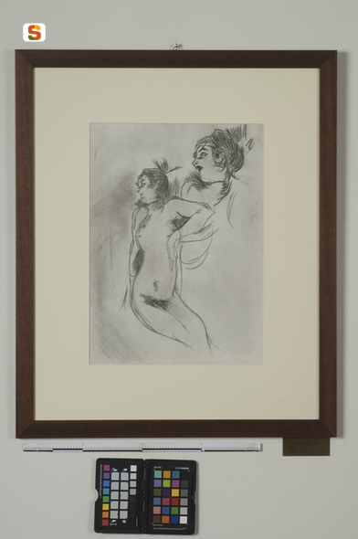 studio di viso e nudo femminile (disegno) di Boldini Giovanni (secc. XIX - XX)