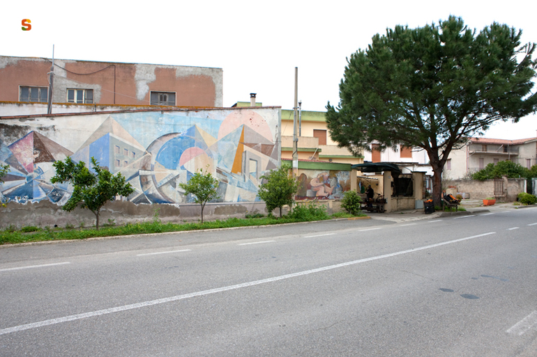 figura femminile con anfore (murale) (sec. XX)