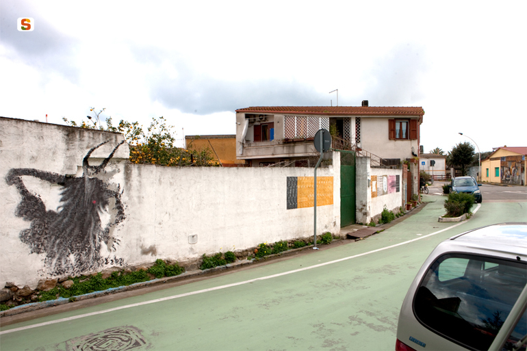 maschera tradizionale (murale) di Scesa Marco (sec. XXI)