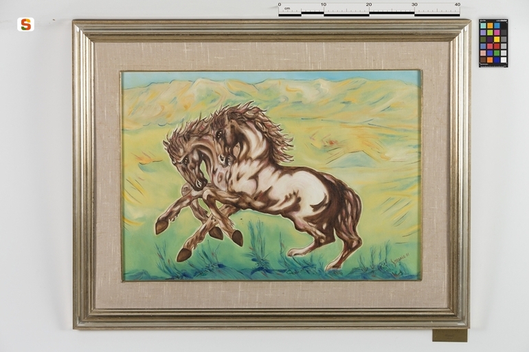 Cavalli, cavalli (dipinto) di Maxia Francesco (sec. XX)