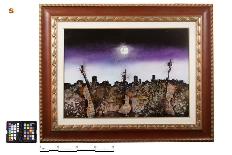 Il sabato dei clandestini, paesaggio (dipinto) di Lai Andrea (sec. XX)