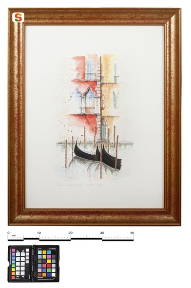 Venezia congiunzioni fra i palazzi Tiepolo, paesaggio (dipinto) di Botteon Mary (sec. XXI)