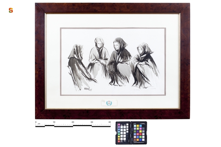corteo funebre (disegno) di Marras A. (sec. XX)