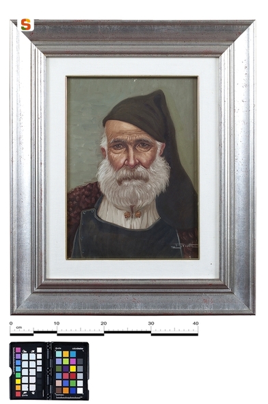 Anziano di Samugheo, ritratto (dipinto) (sec. XX)