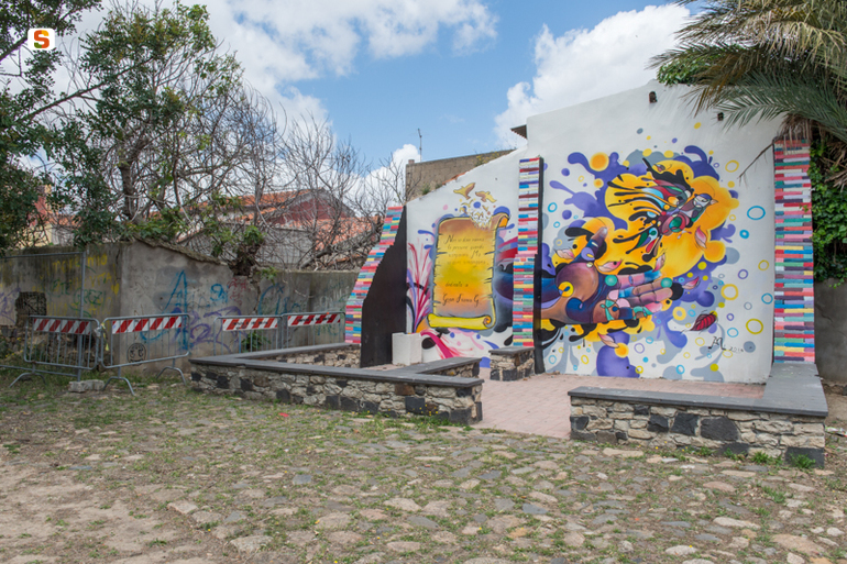 Dedicato a Gian Franco G., scena allegorica (murale) di Meli Andrea// Meli Andrea (sec. XXI)