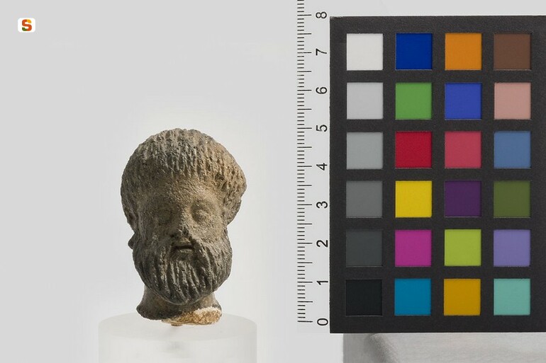 testa maschile - cultura fenicio-punica (secc. IV-III a.C.)