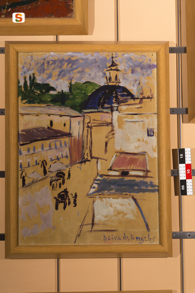 Veduta romana, veduta di Roma (dipinto) di De Angelis Deiva (sec. XX)