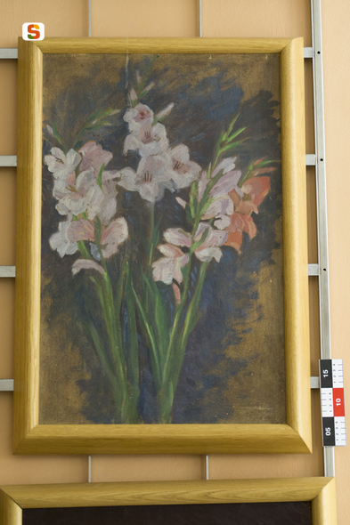 Fiori di gladioli, fiori (dipinto) di De Angelis Deiva (sec. XX)