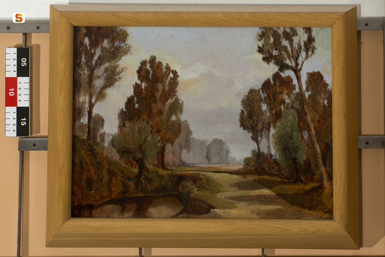 Saluzzo, paesaggio (dipinto) di Ferrero Pier Demetrio (sec. XX)